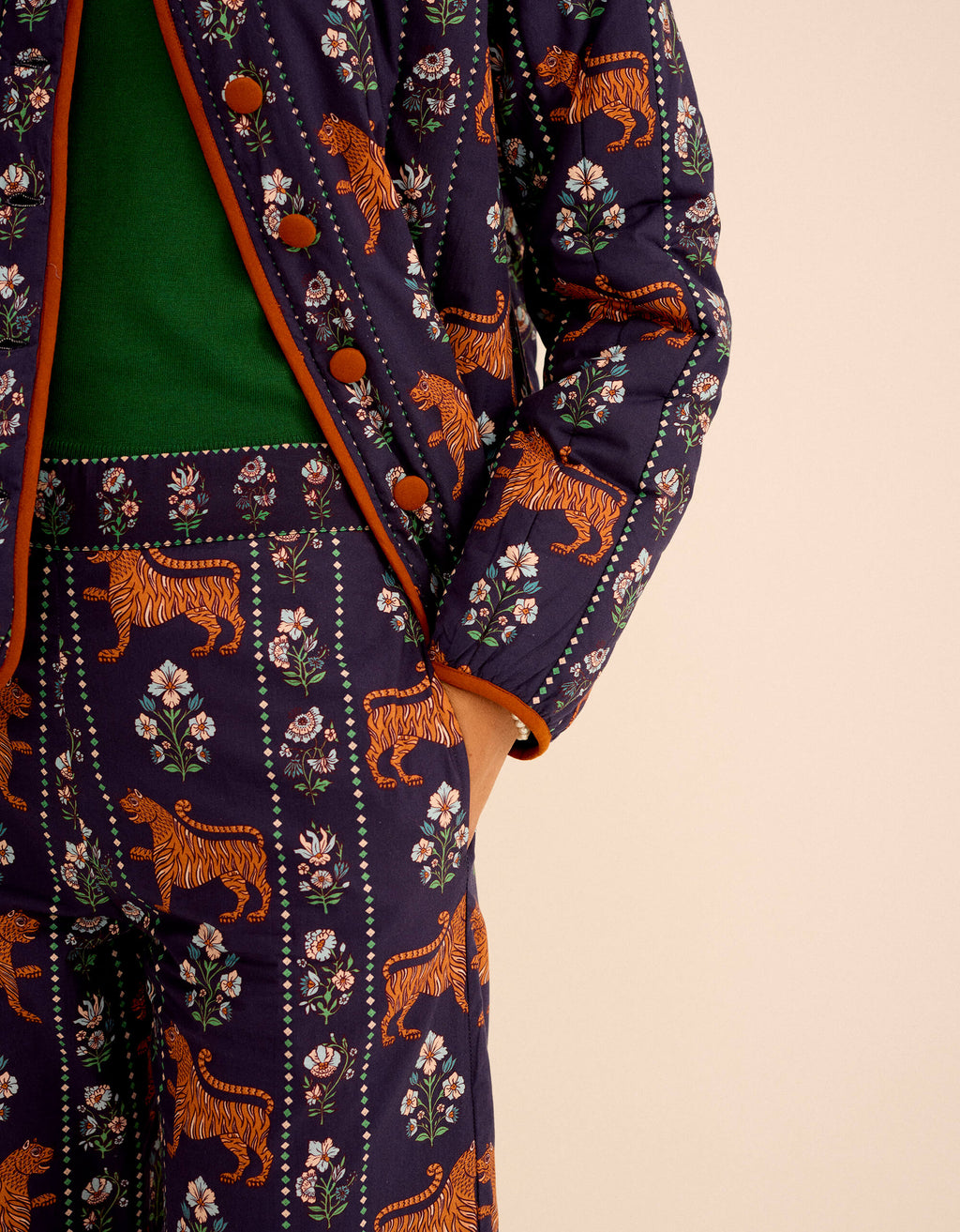 Pink City Prints Tiger Border Stevie Jacket