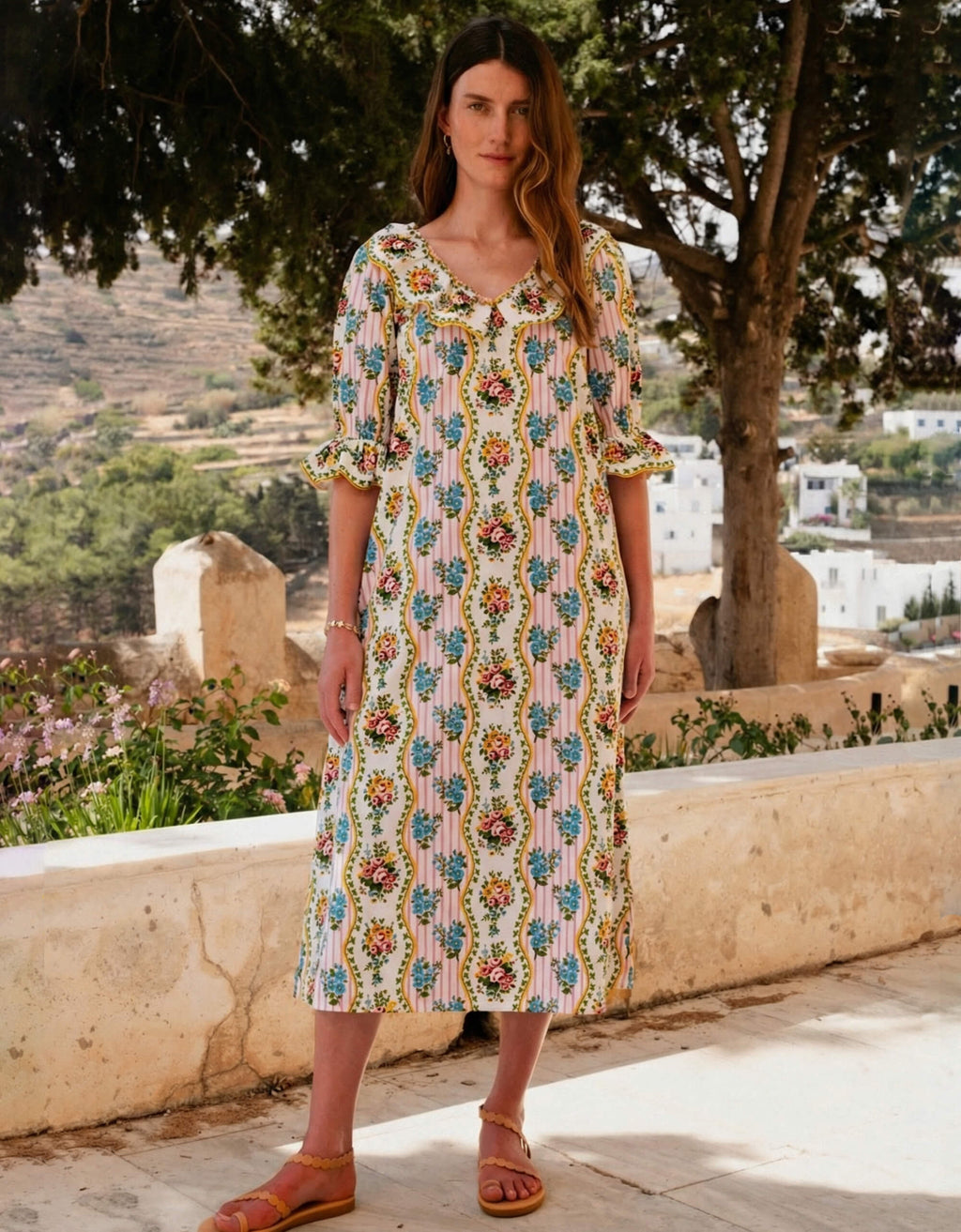 Pink City Prints Vintage Bouquet Ava Dress