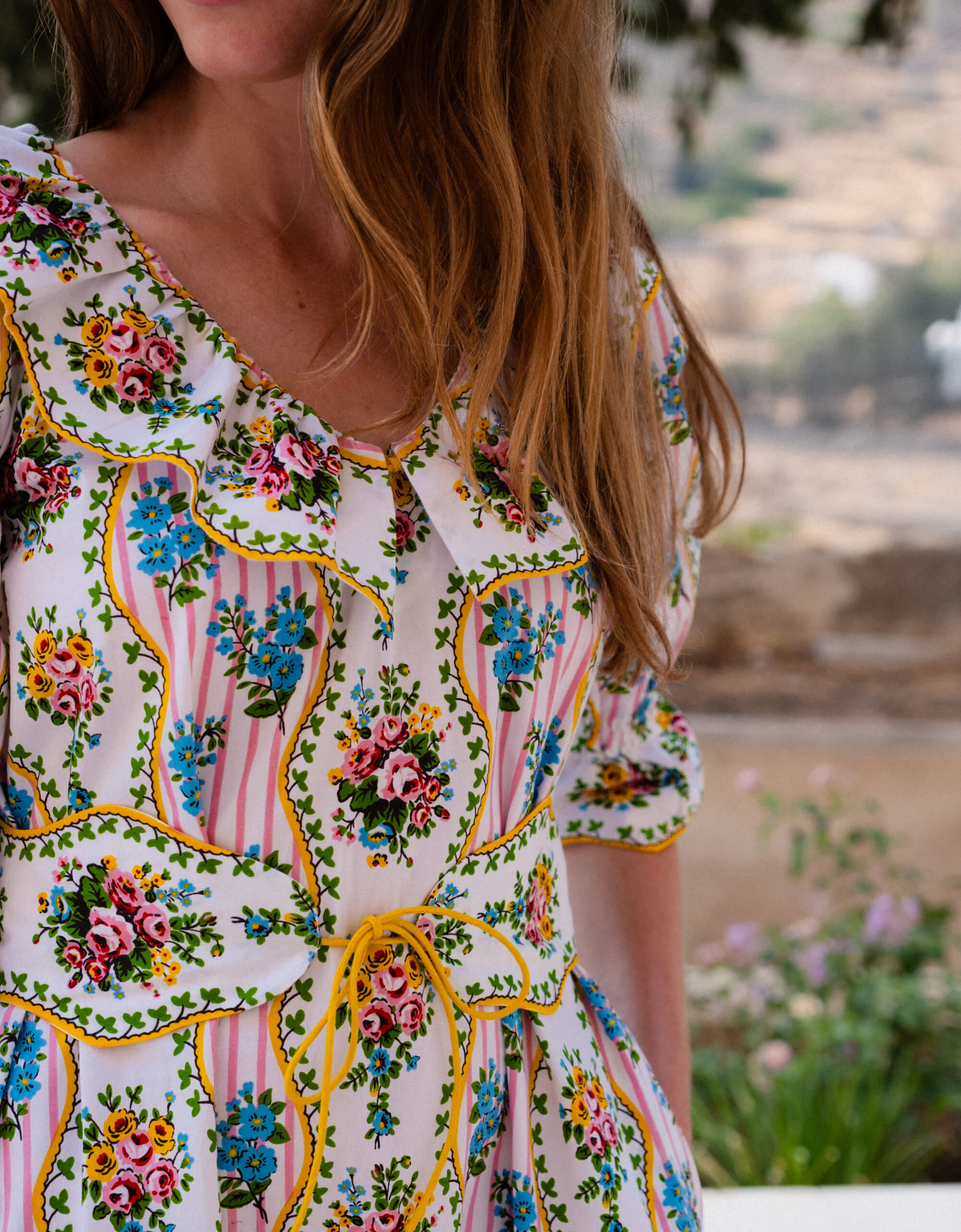 pink city prints ava dress Pink City Prints Ava Vintage Bouquet Dress The Mercantile London