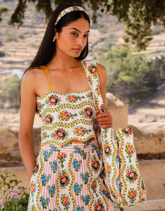 Pink City Prints Vintage Bouquet Sicily Top