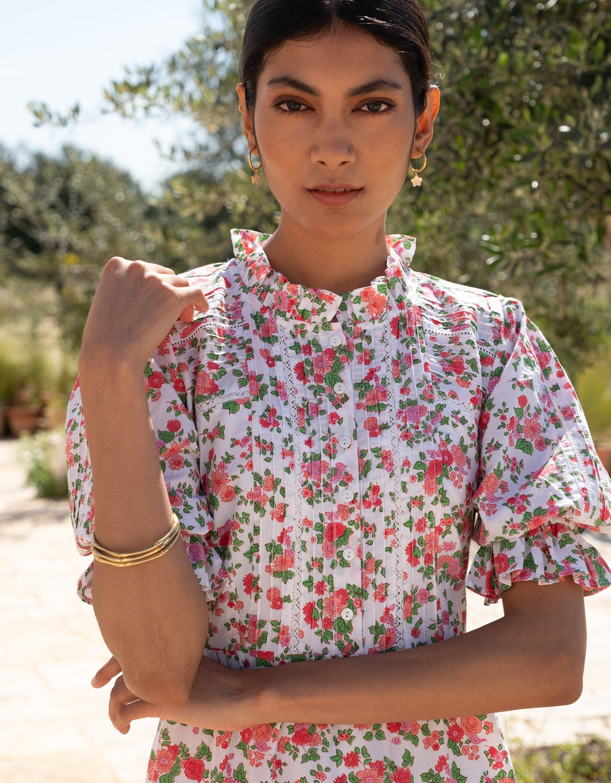 Pink City Prints Vintage Ditsy Elise Dress