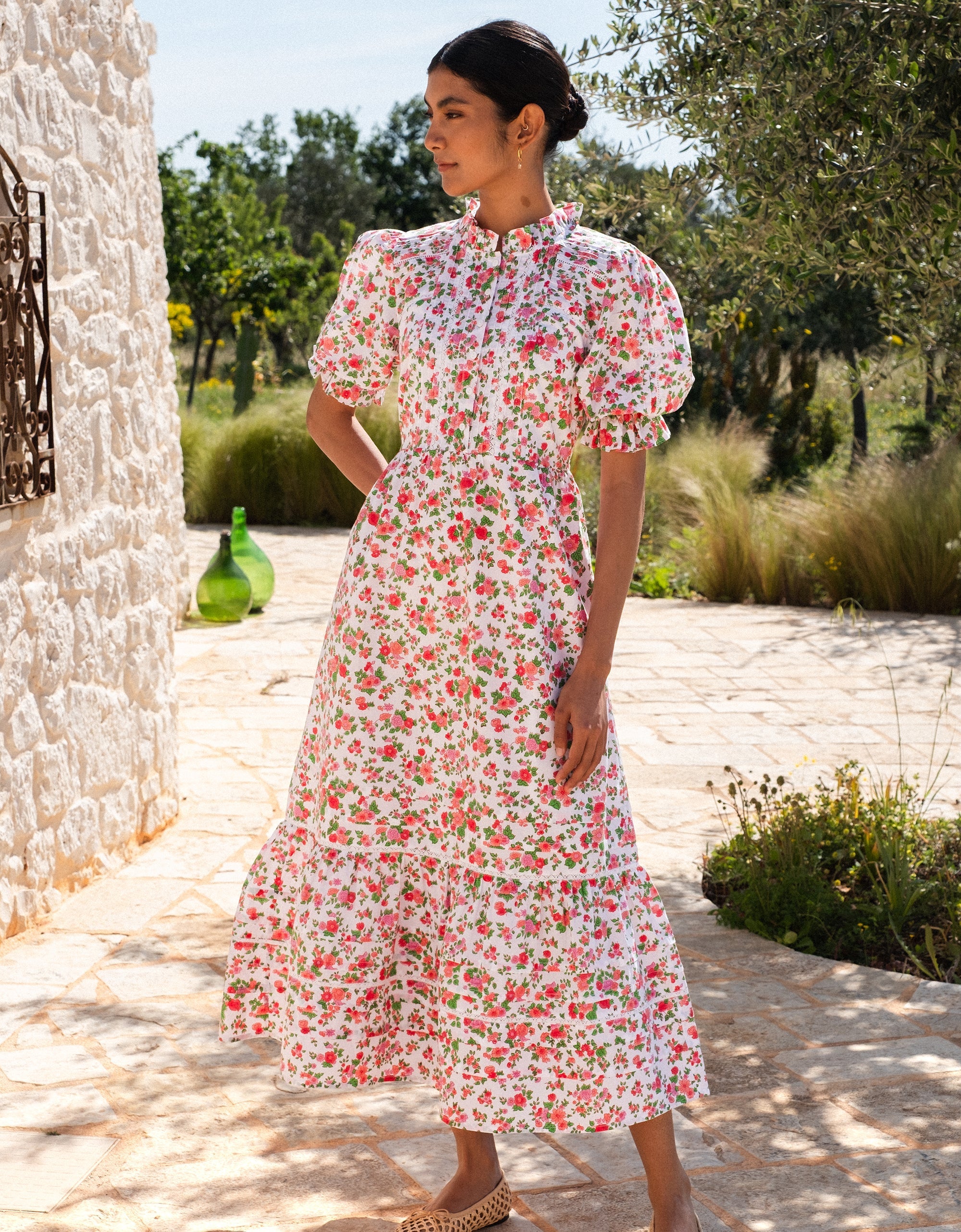 Pink City Prints Vintage Ditsy Elise Dress