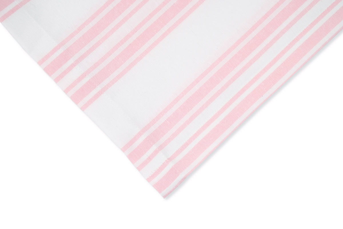 Pink Stripe Cotton Tablecloth, Set of 2