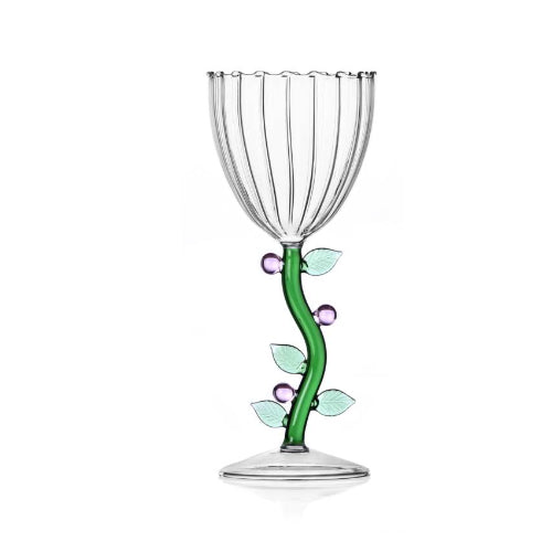 Botanica Optical Wine Glass, 9.5 oz. - Purple Flowers