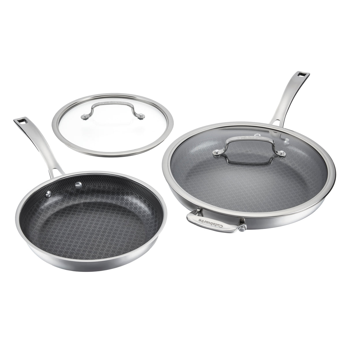 4-Piece Skillet Set – 10" with Cover & 12" with Cover in Stainless Steel