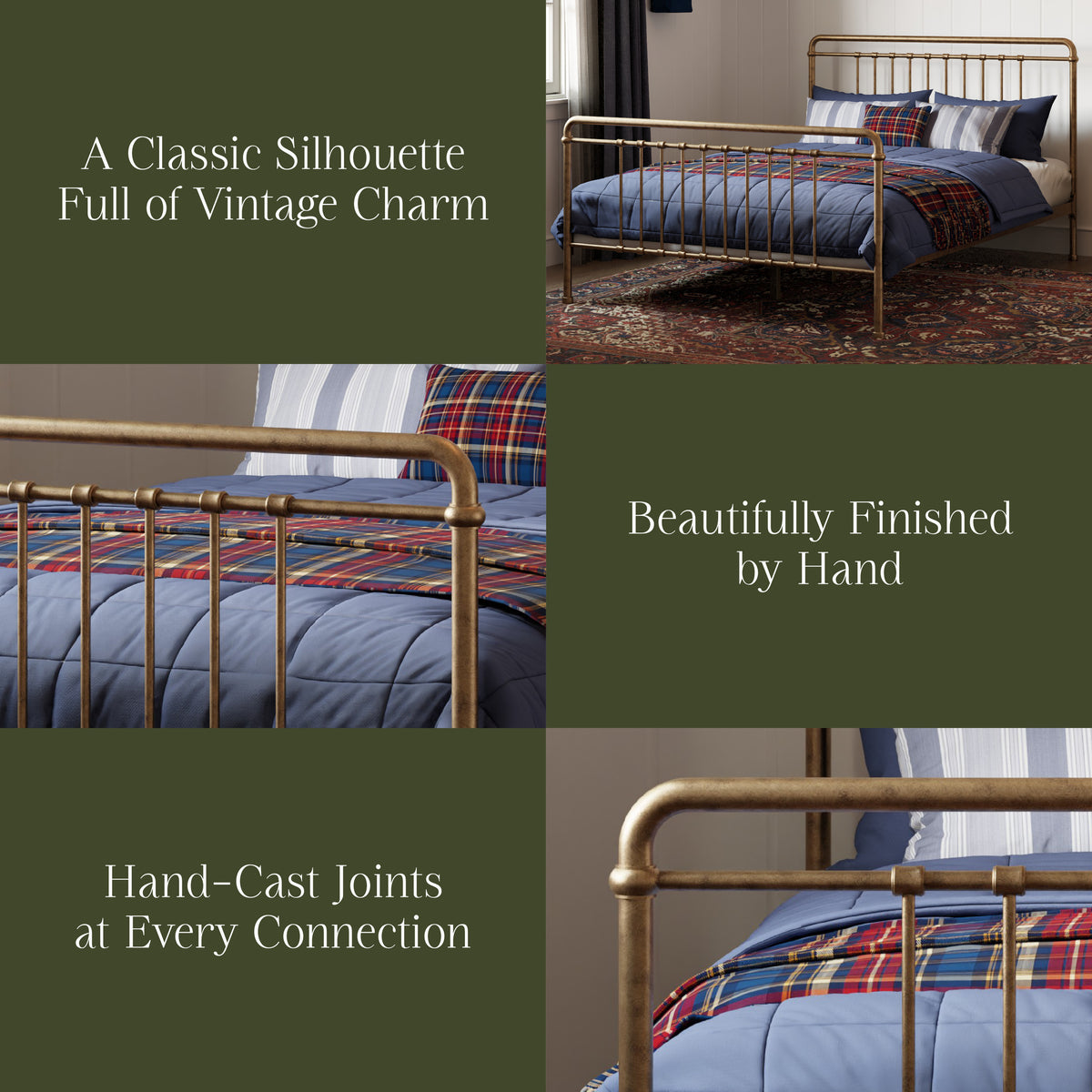 Winston Full Bed in Vintage Gold