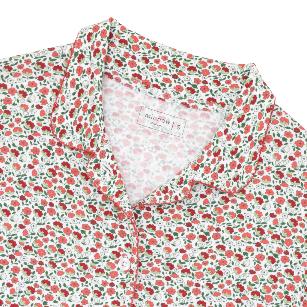 Women’s Rosebud Long Sleeve Collared Pj Set