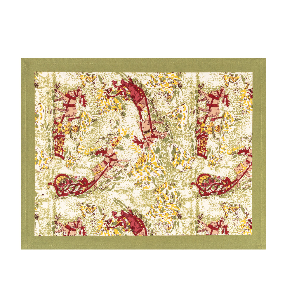 Renne Reindeer Mats in Red & Green, Set of 6
