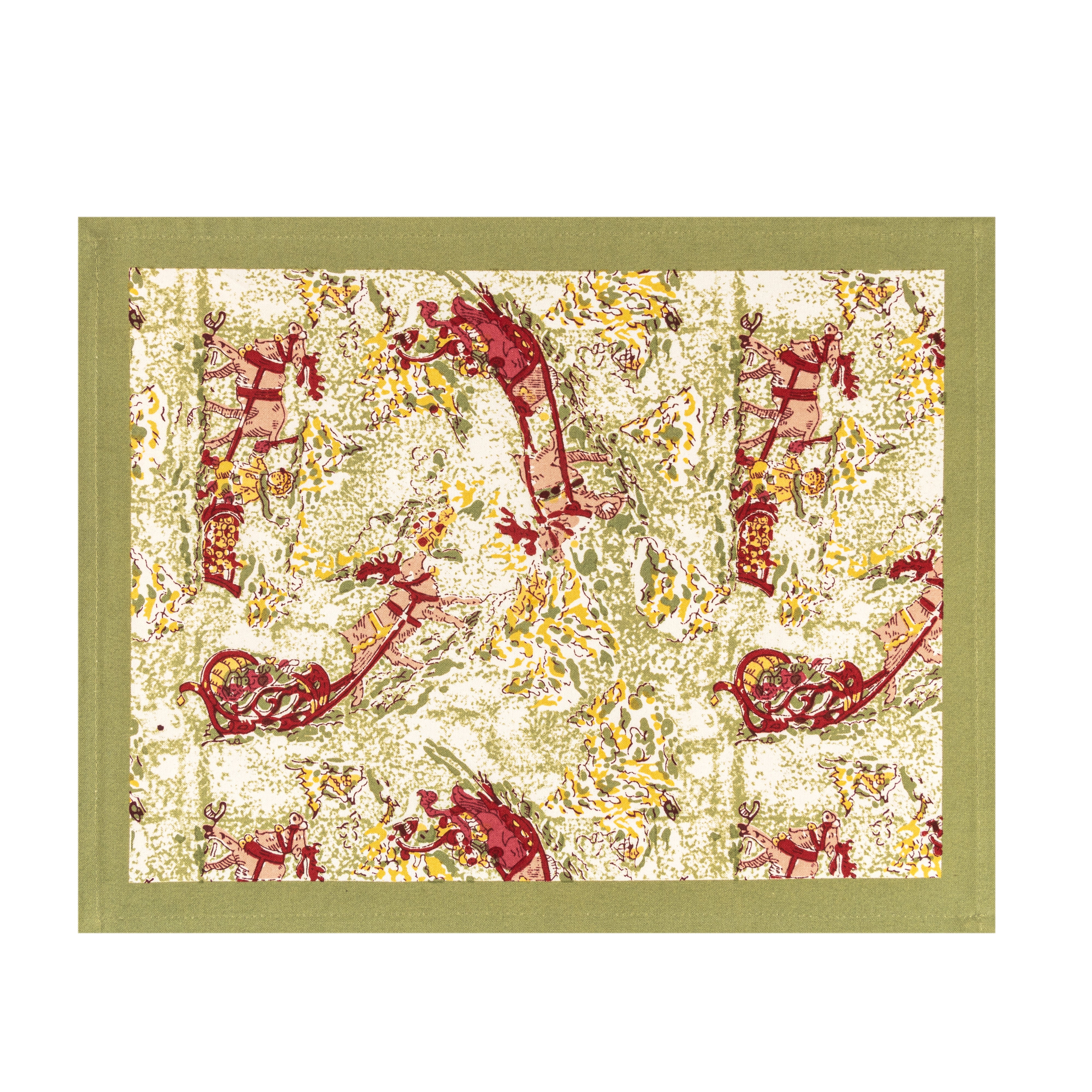 Renne Reindeer Mats in Red & Green, Set of 6