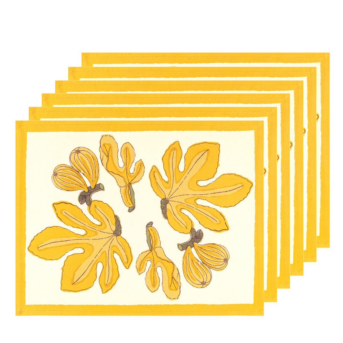 Fig Mats in Citrine, Set of 6