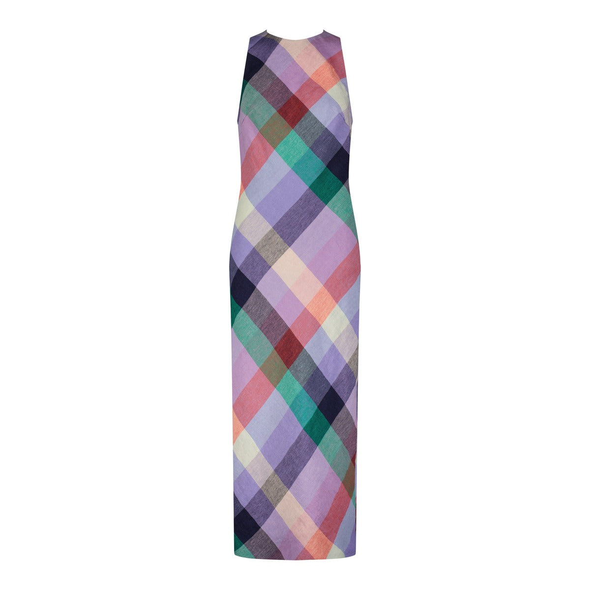 plaid-linen-midi-dress-in-lavender-multi
