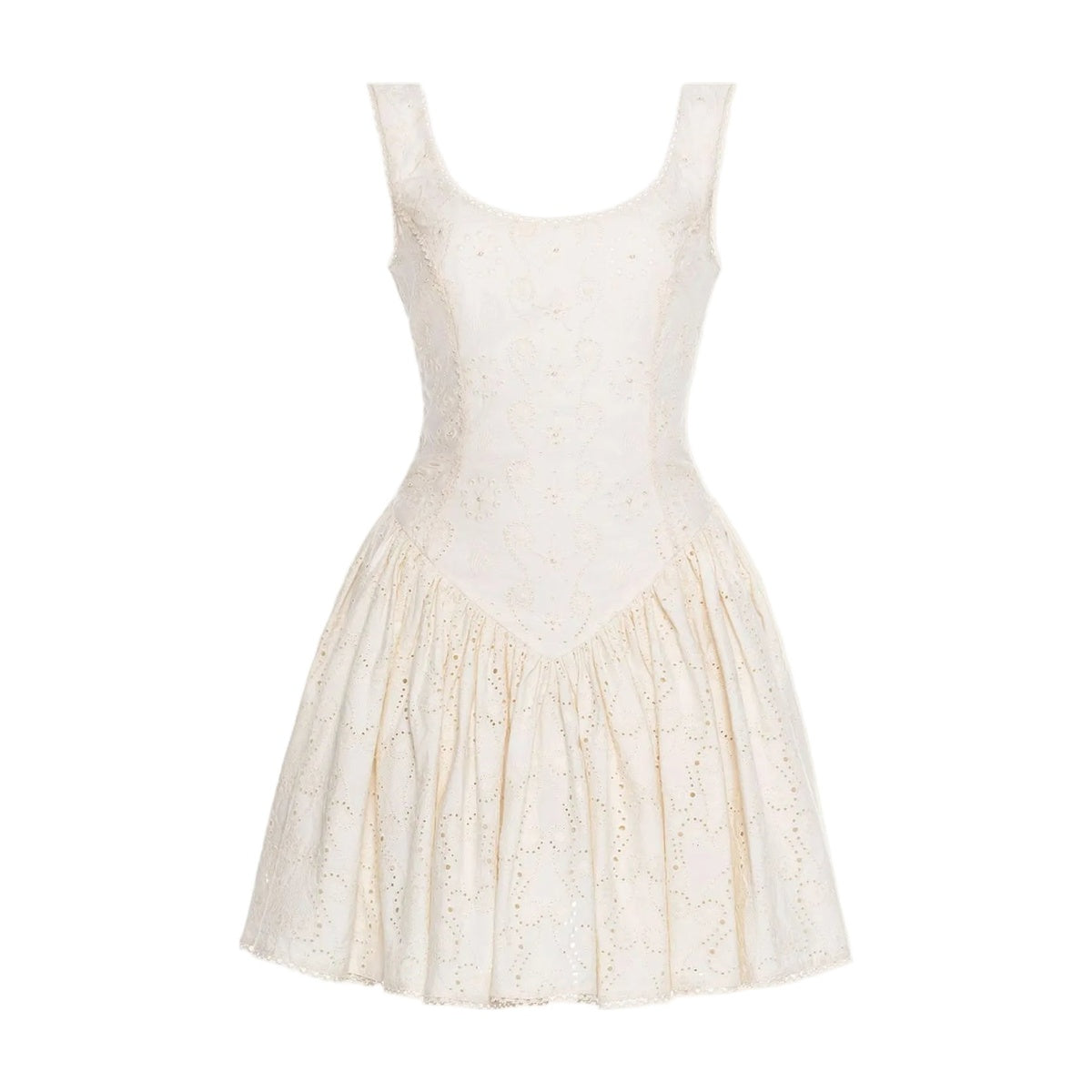 Pluma Mini Dress in Eyelet Playa