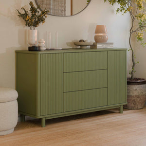 Pogo Tambour Assembled Dresser in Olive