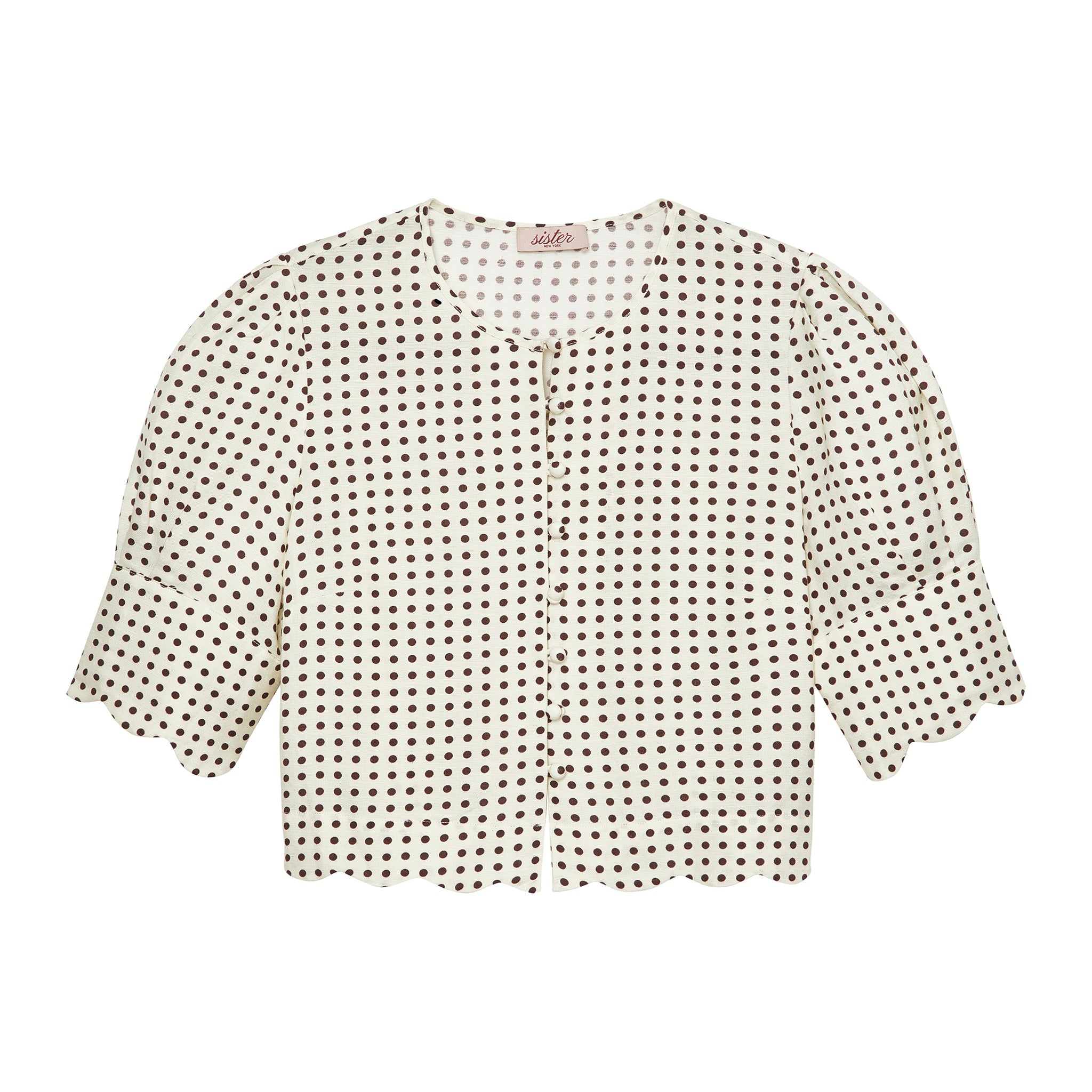 Scalloped Top in Polka Dot