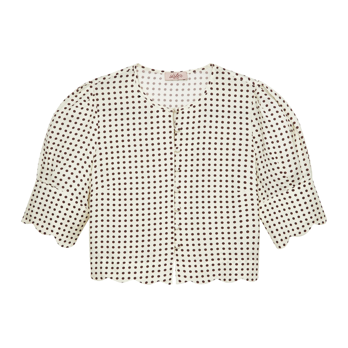 Scalloped Top in Polka Dot