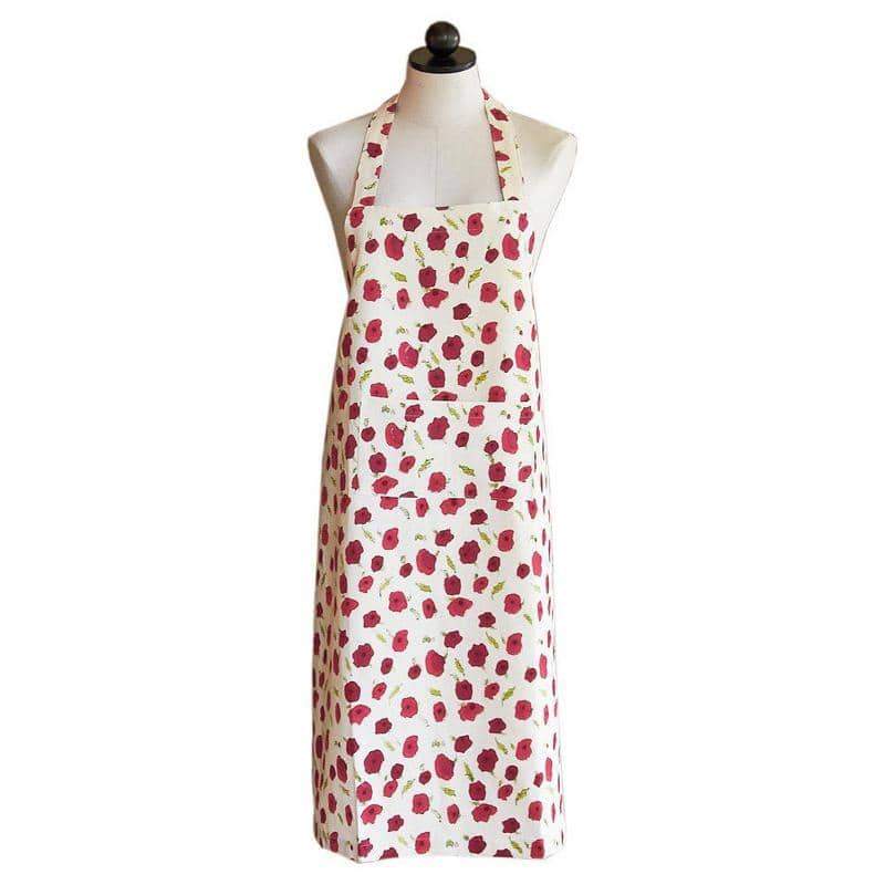 Poppies Apron in Red & Green