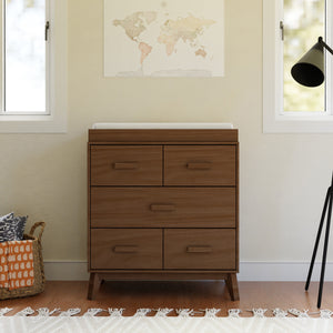 Scoot 3-Drawer Changer Dresser with Removable Changing Tray in Natural Walnut