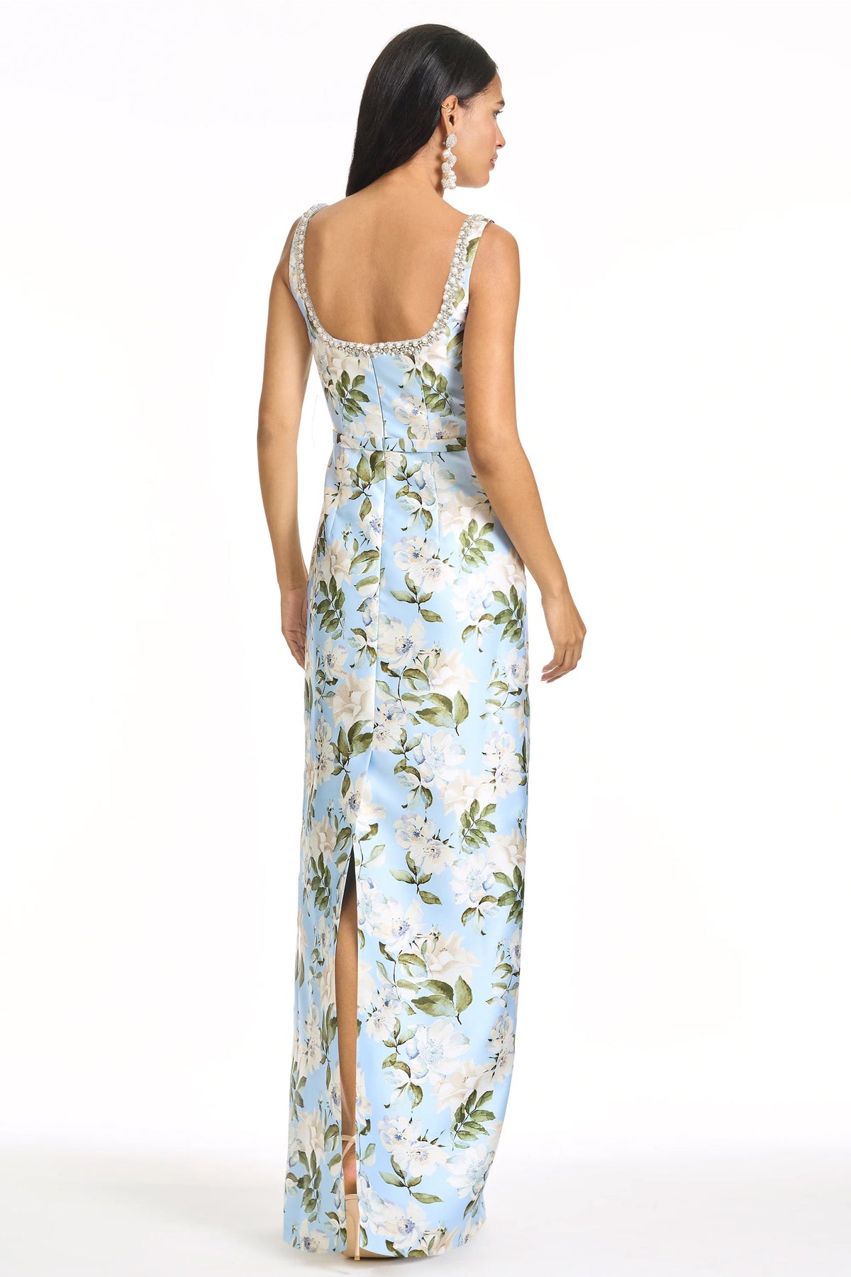 Embellished Lana Gown in Sky Camellia