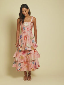 Darling Convertible Midi Dress in Seashell Symphony