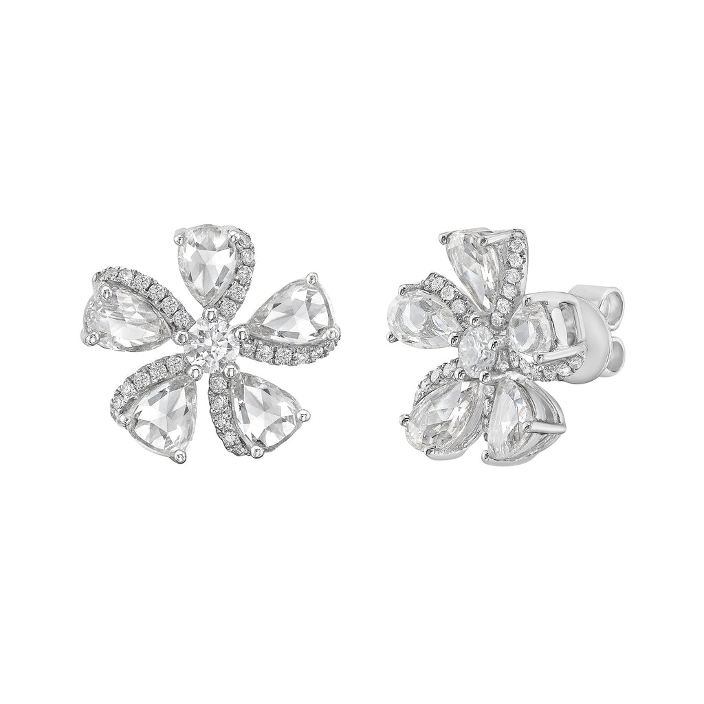 Primavera Flower Diamond Studs - Jewelry - RUCHI New York