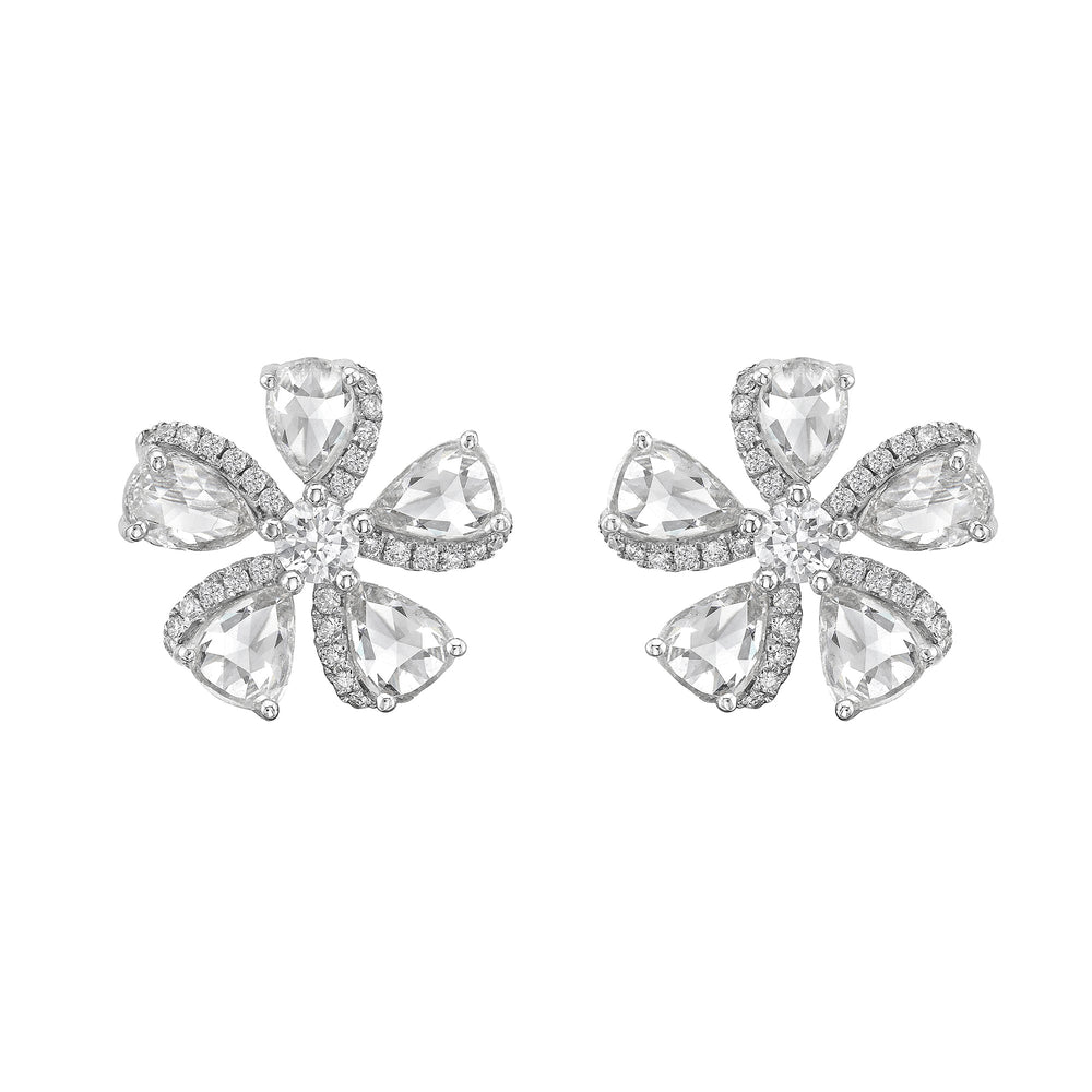 Primavera Flower Diamond Studs - Jewelry - RUCHI New York