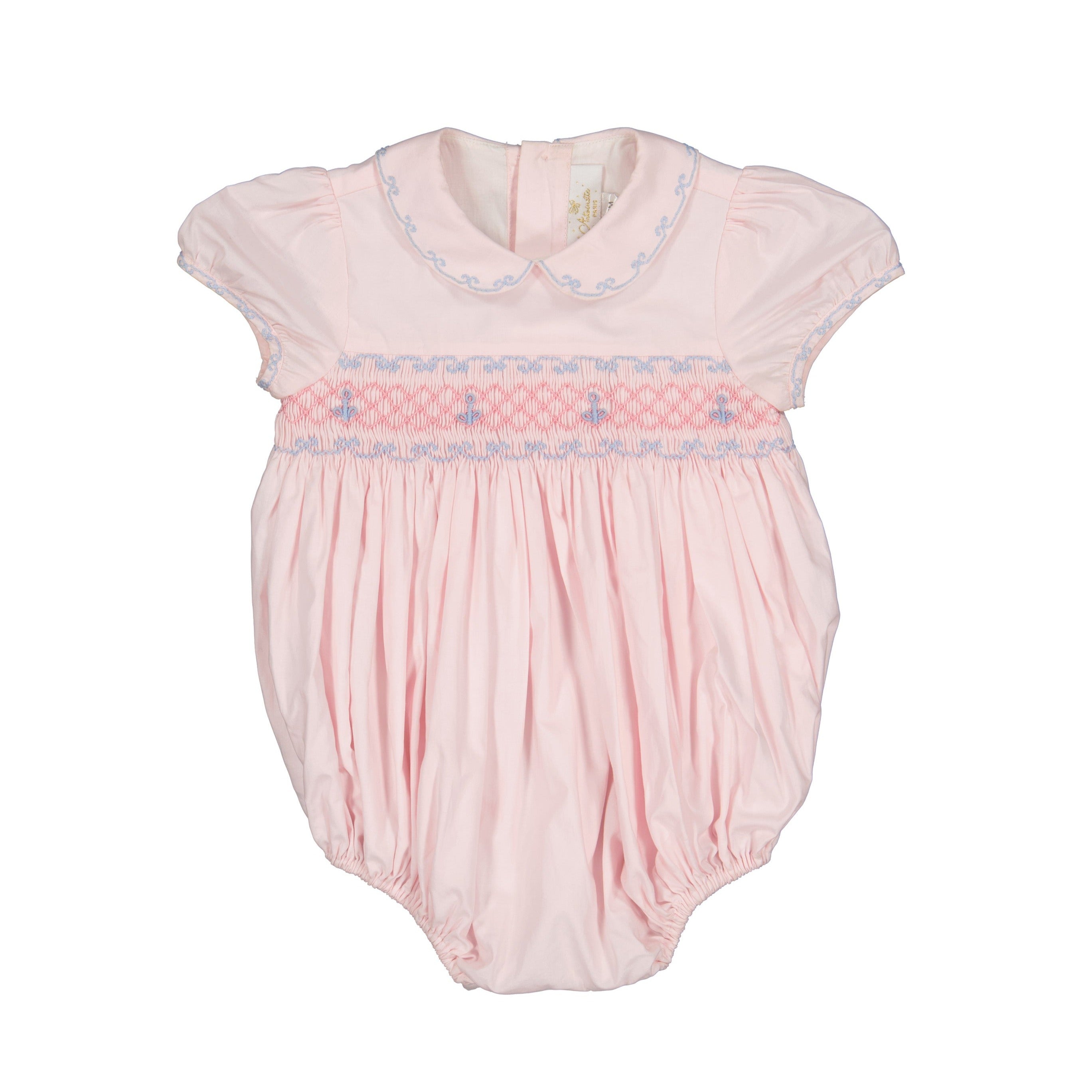 Charlotte Pink Smocked Romper