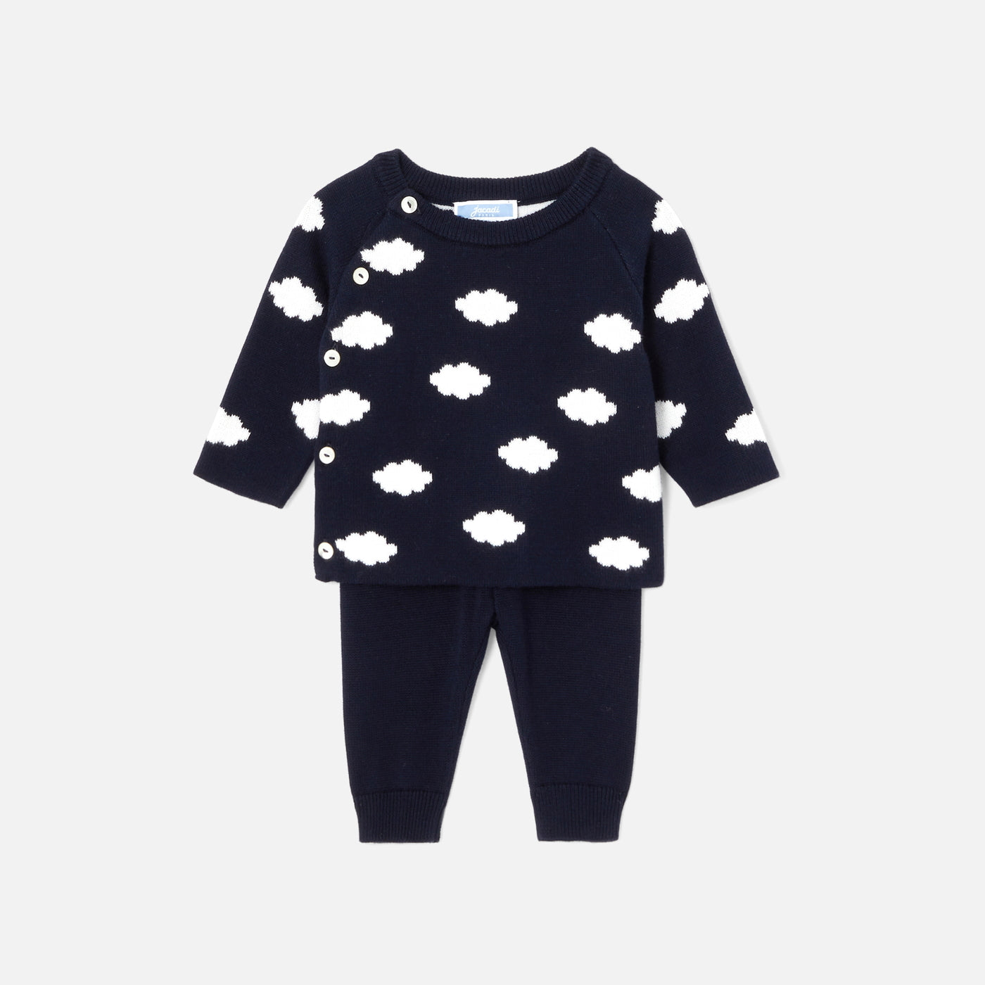 Baby set in jersey knit - navy/cream