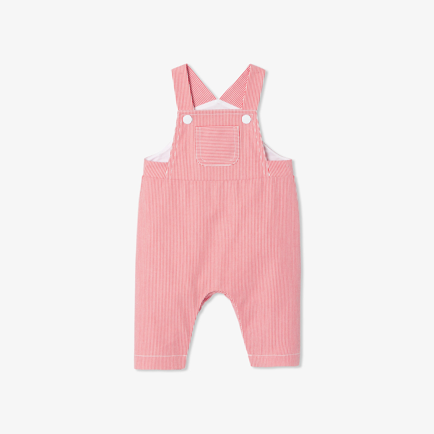 Baby long overalls - white/red