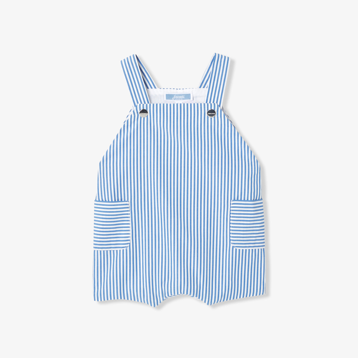 Baby boy short overalls - white/blue
