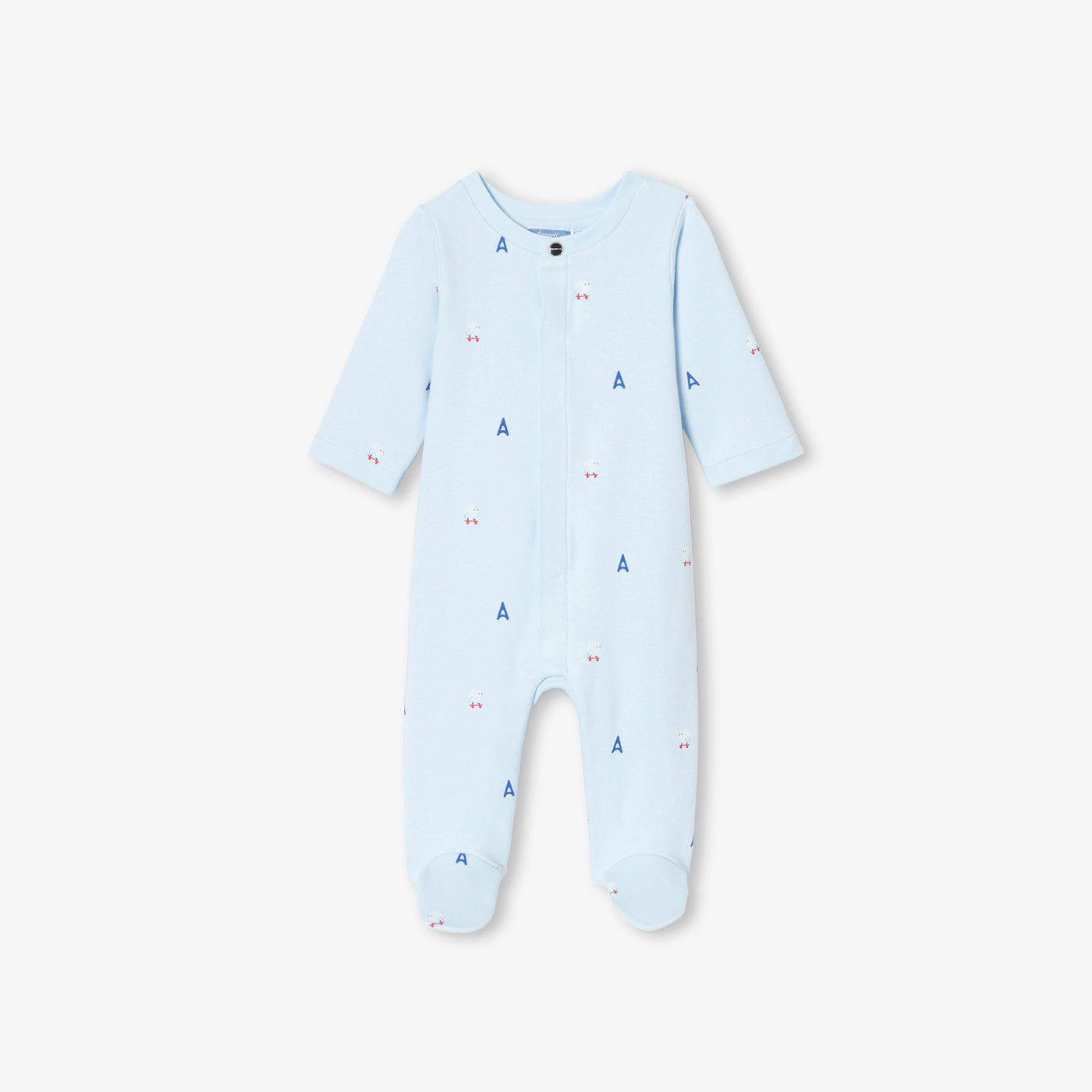Baby boy pajamas in interlock - blue/multicolour