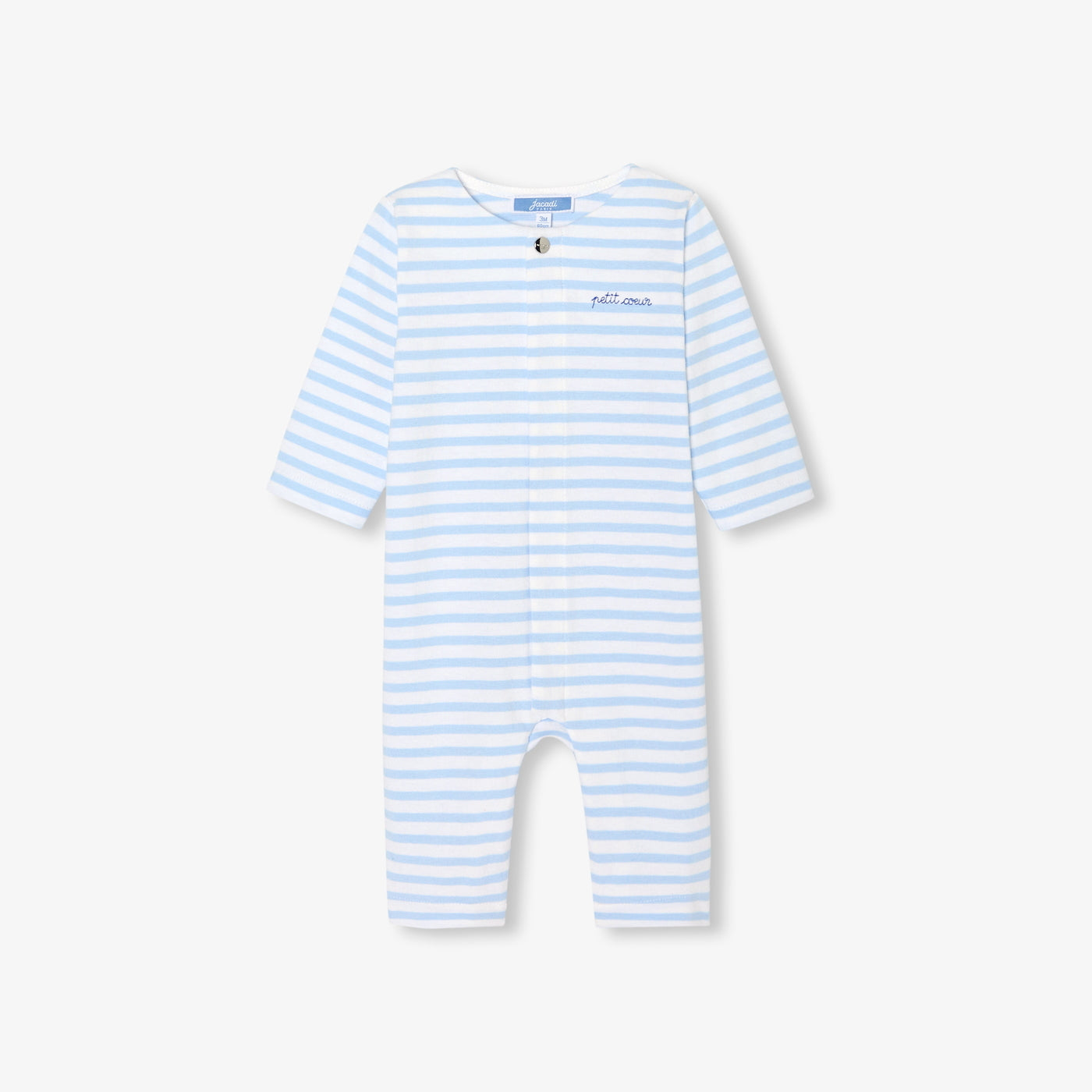 Baby boy jumpsuit in jersey - white/blue