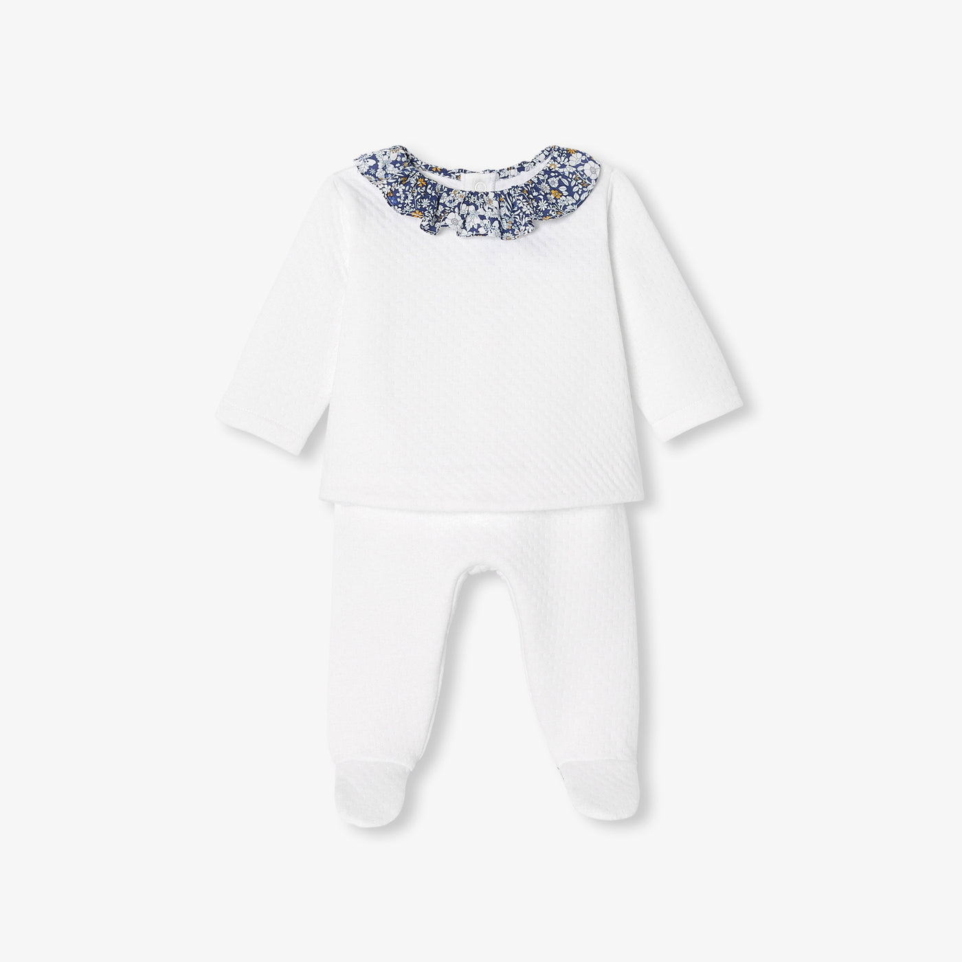 Baby girl comfort set in double jersey - jacadi white