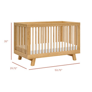 Hudson 3-in-1 Convertible Crib with Toddler Bed Conversion Kit in Honey