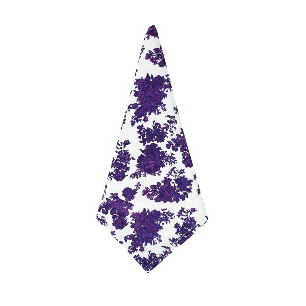 Purple Floral Napkins (4) Psychedelic 60s Easter Table Decor Chefanie 