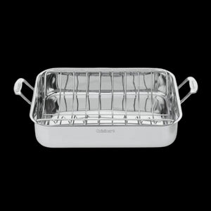Chef's Classic® Stainless 16" Roasting Pan with Rack in Stainless Steel