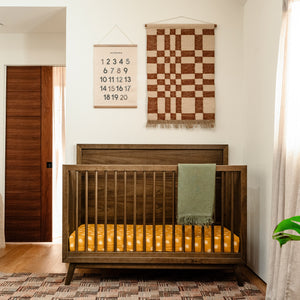 Palma 4-in-1 Convertible Crib with Toddler Bed Conversion Kit in Natural Walnut