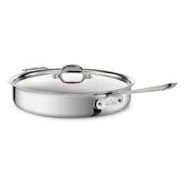 D3 Stainless 3-ply Bonded Cookware; Saute Pan with lid; 6 quart