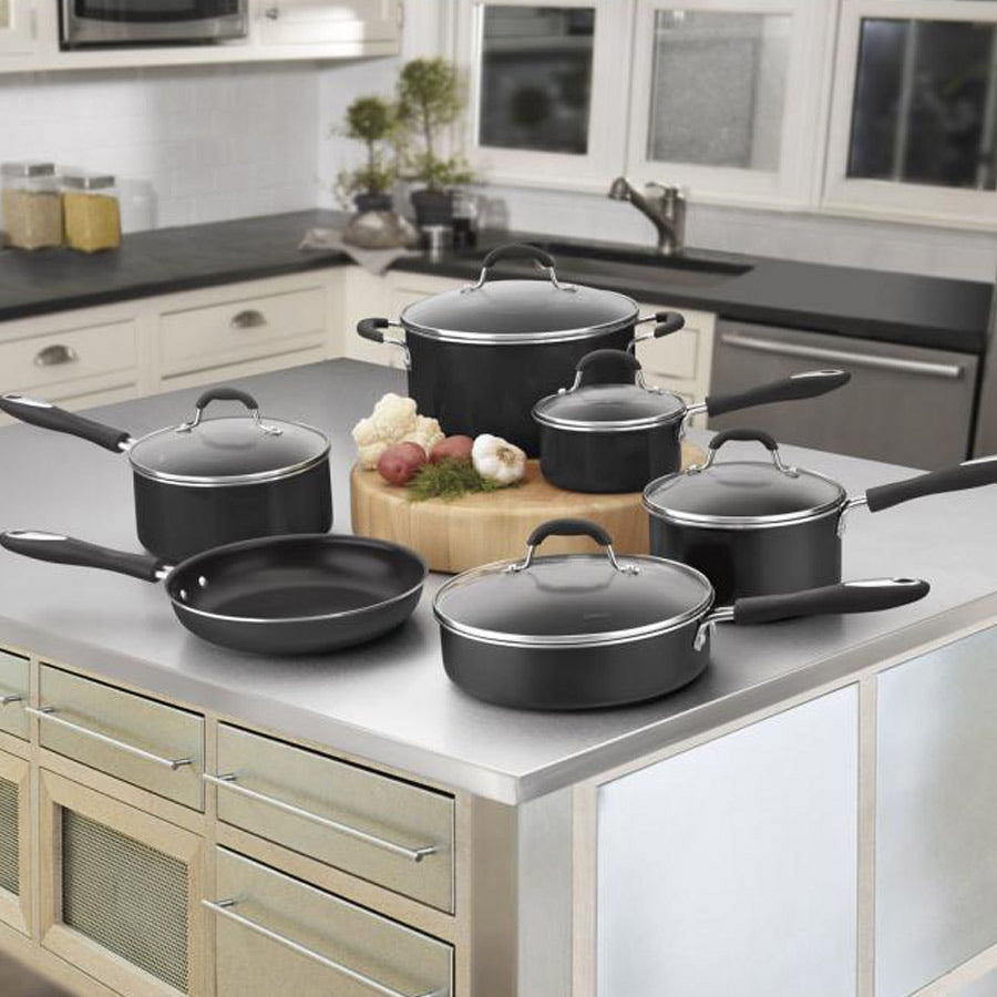 Advantage® 11 Piece Nonstick Cookware Set in Black