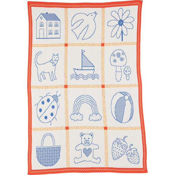 Baby's Things Baby Blanket, Blue Ink