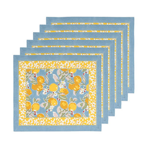 Citron Mats in Bleu & Yellow, Set of 6
