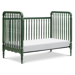 Liberty 3-in-1 Convertible Spindle Crib with Toddler Bed Conversion Kit in Forest Green