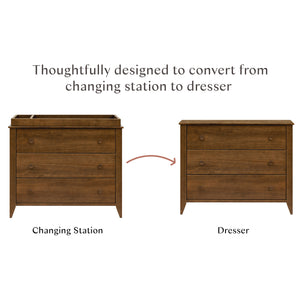 Sprout 3-Drawer Changer Dresser with Removable Changing Tray in Natural Walnut