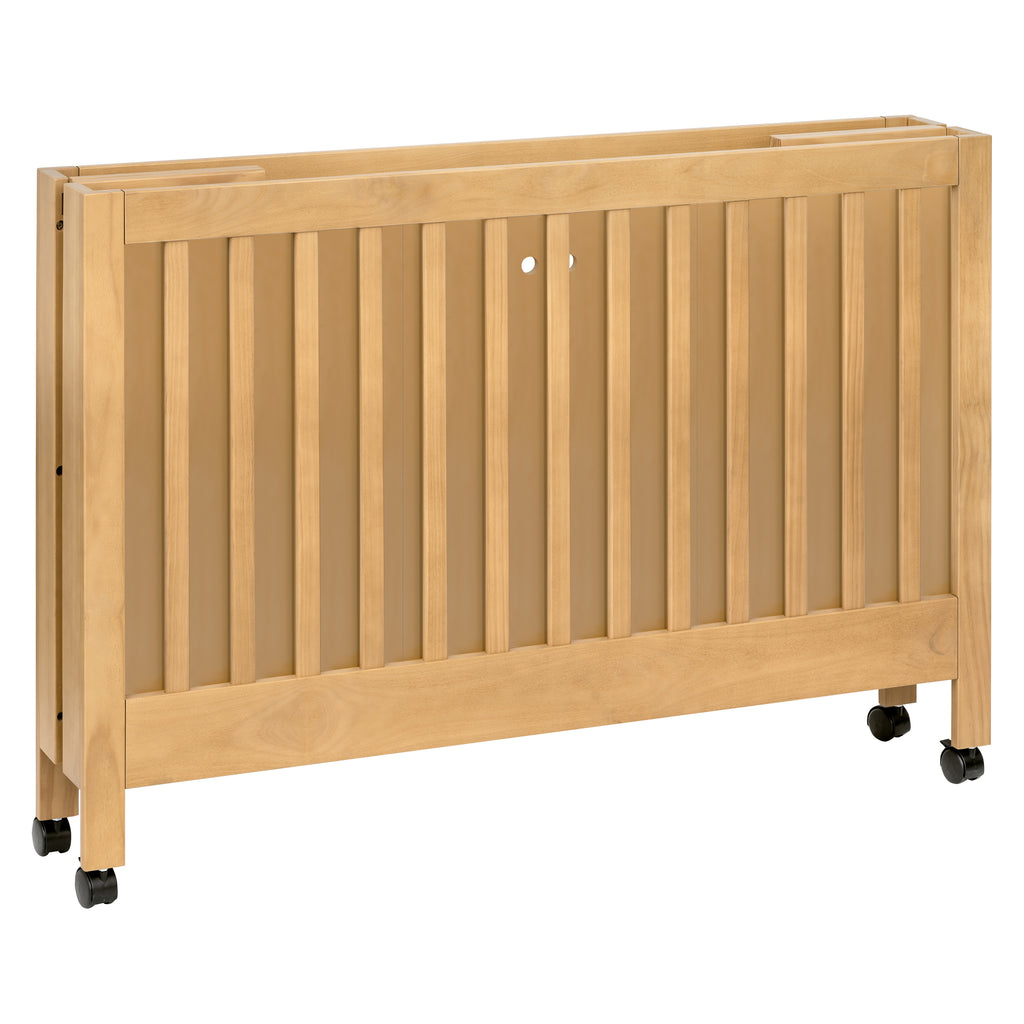 Maki Portable Folding Crib with Toddler Bed Conversion Kit in Honey