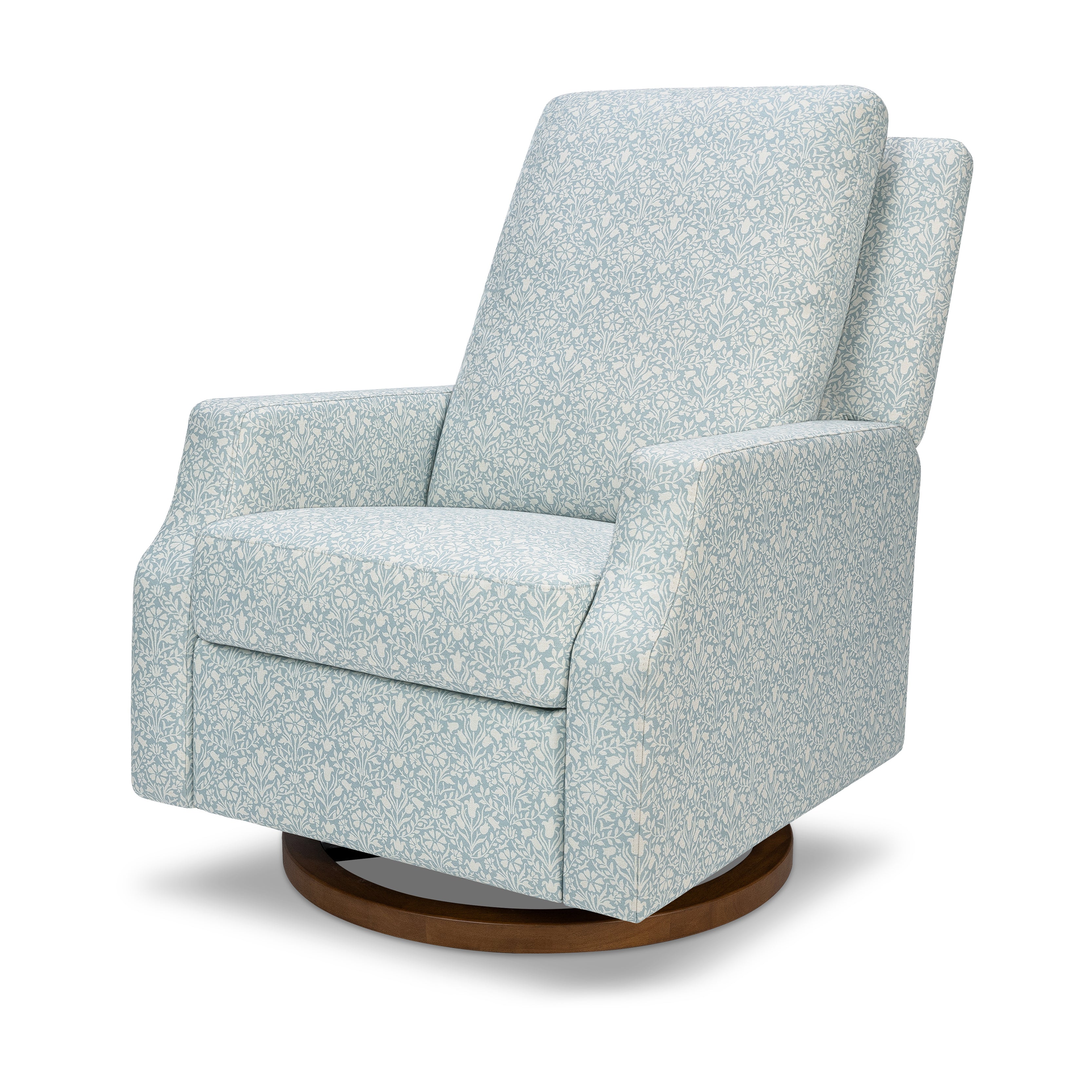 Morris & Co. x Namesake Crewe Recliner and Swivel Glider Bellflowers in Powdered Blue