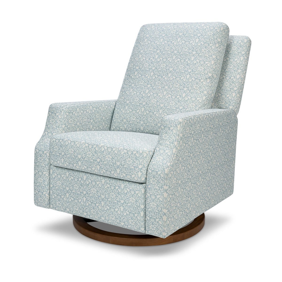 Morris & Co. x Namesake Crewe Recliner and Swivel Glider Bellflowers in Powdered Blue