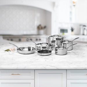 Custom-Clad 5-Ply Stainless Steel 10 Piece Cookware Set in Stainless Steel