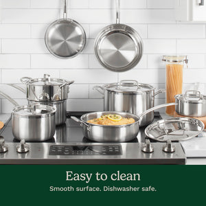 MultiClad Pro Triple Ply Stainless Cookware 12-Piece Set in Stainless Steel