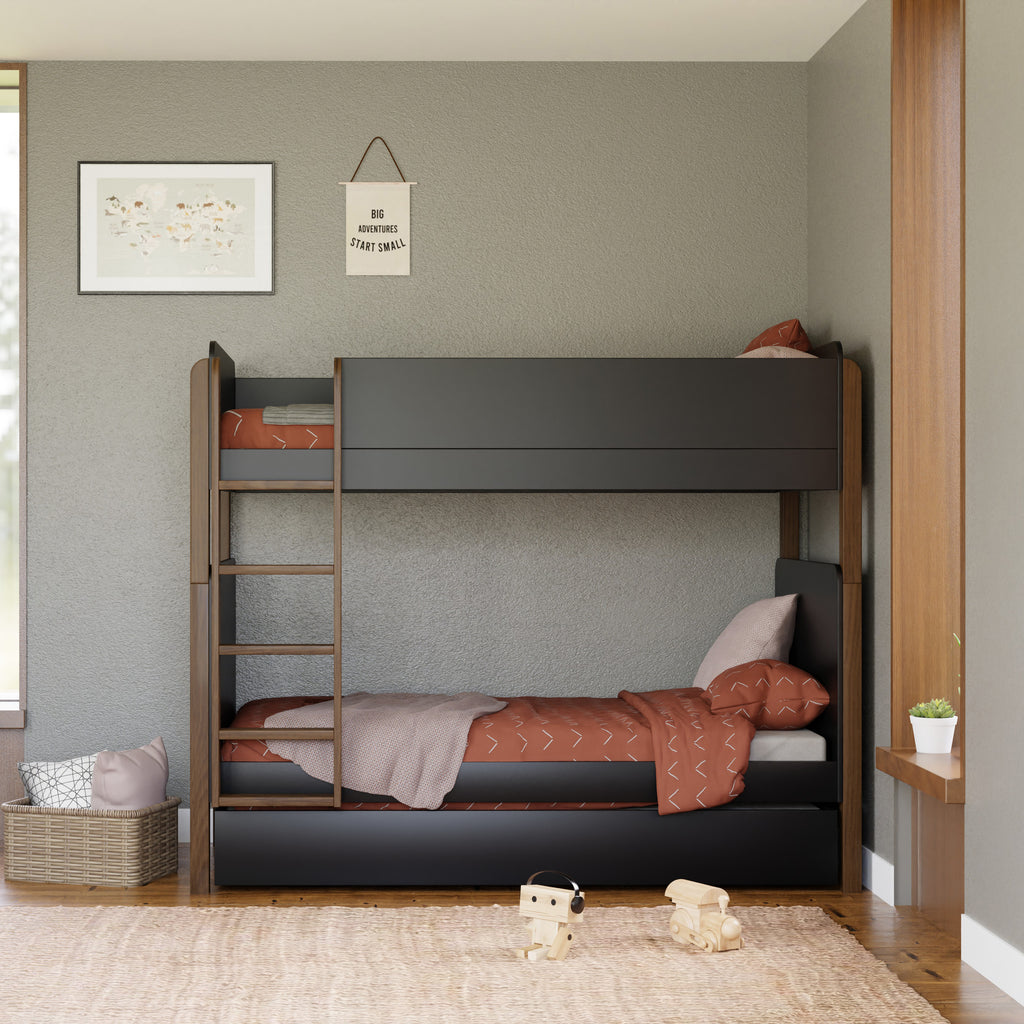 TipToe Bunk Bed in Black&Natural Walnut