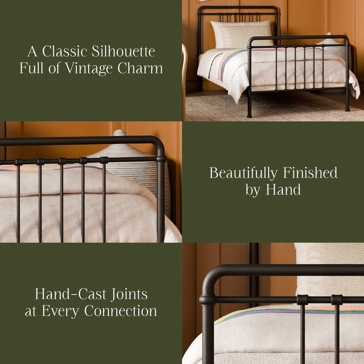 Winston Twin Bed in Vintage Gold