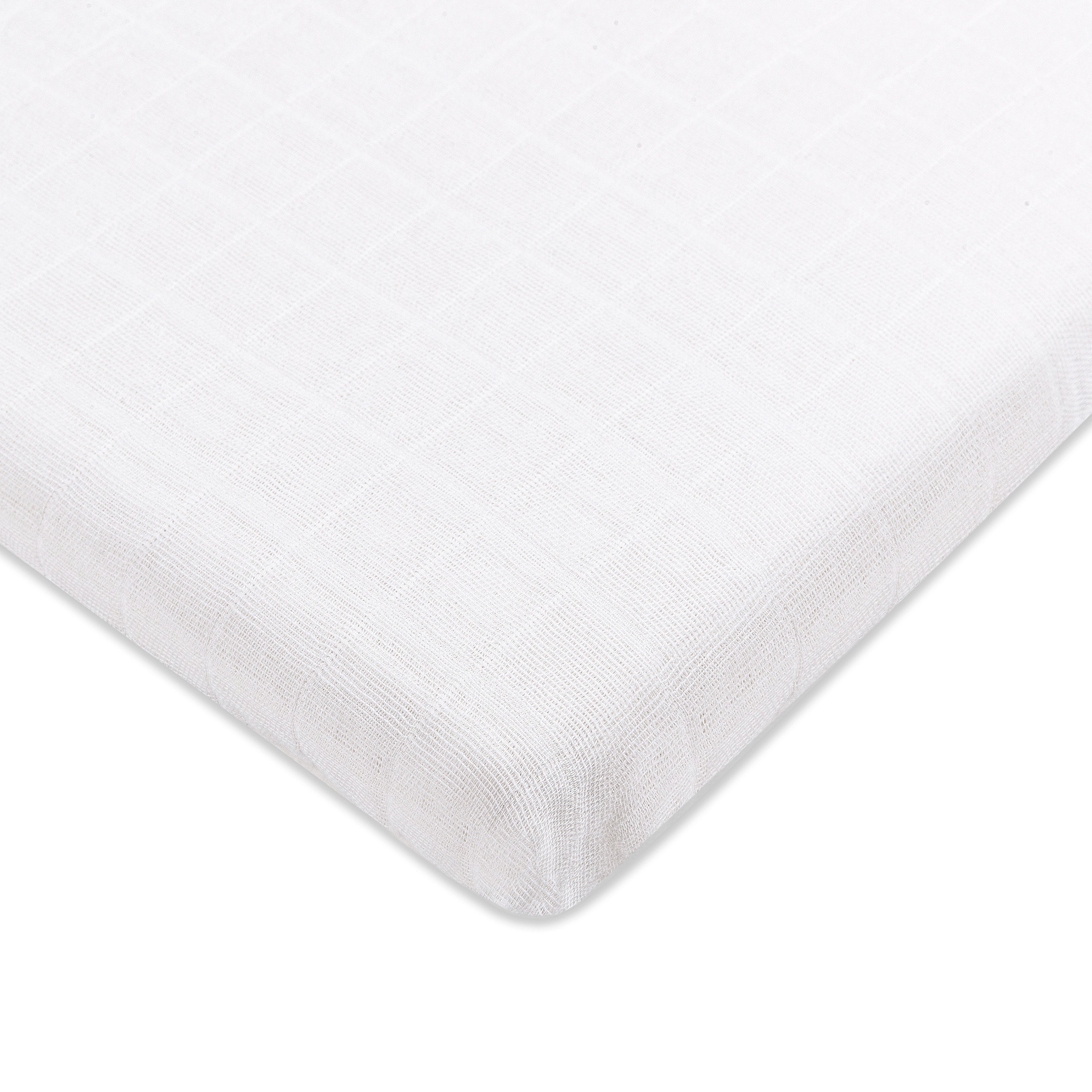 All-Stages Bassinet Sheet in GOTS Certified Organic Muslin Cotton in White